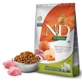 N&D Pumpkin 12 kg Balkabaklı Yaban Domuzlu Elmalı Orta ve Büyük Irk Tahılsız Yetişkin Köpek Maması