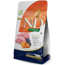 N&D Pumpkin 1,5 kg Kuzu Etli Bal Kabaklı ve Yaban Mersinl Tahılsız Kısırlaştırılmış Kedi Maması