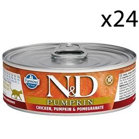 N&D Pumpkin 24x80 gr Balkabağı Tavuk Etli ve Narlı Kedi Konservesi