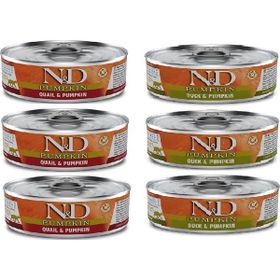 N&D Pumpkin 6 Adet Bıldırcın ve Ördekli 80 gr Yetişkin Kedi Yaş Mama