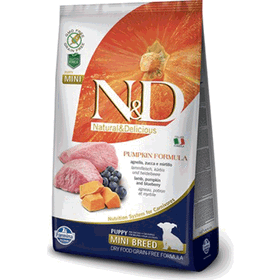 N&D Pumpkin 7 kg Tahılsız Bal Kabaklı Kuzu Etli Yaban Mersinli Küçük Irk Yavru Köpek Maması