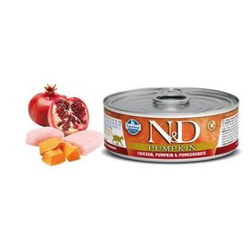 N&D Pumpkin Balkabaklı Tahılsız Tavuklu Narlı Konserve 12x80 gr Kedi Maması