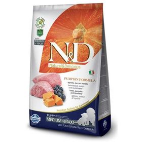 N&D Pumpkin Tahılsız Bal Kabaklı Kuzu Etli ve Yaban Mersinli Orta ve Büyük Irk 2,5 kg Yavru Köpek Maması