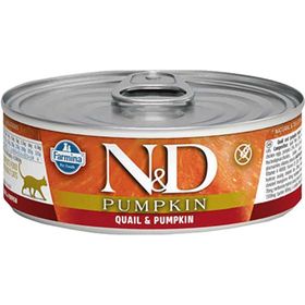 N&D Pumpkin Tahılsız Balkabaklı Bıldırcınlı 80 gr 12'li Paket Yetişkin Kedi Konservesi