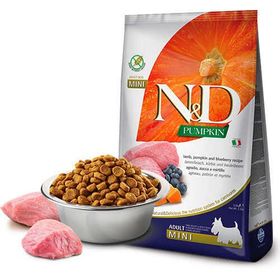 N&D Pumpkin Tahılsız Balkabaklı Kuzu Etli Ve Yaban Mersinli 2.5 kg Küçük Irk Yetişkin Köpek Maması