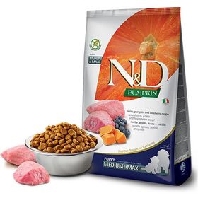 N&D Pumpkin Tahılsız Balkabaklı Kuzu Etli Yaban Mersini Orta ve Büyük Irk Yavru 12 kg Köpek Maması