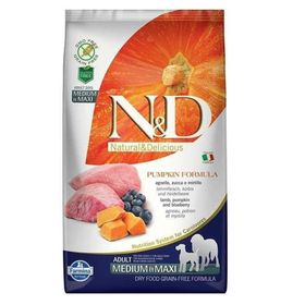 N&D Pumpkin Tahılsız Balkabaklı Kuzu Etli Yaban Mersinli Orta ve Büyük Irk Yetişkin 12 kg Köpek Maması