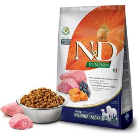 N&D Pumpkin Tahılsız Balkabaklı Kuzulu Yaban Mersinli Orta ve Büyük Irk 12 kg Yetişkin Köpek Maması