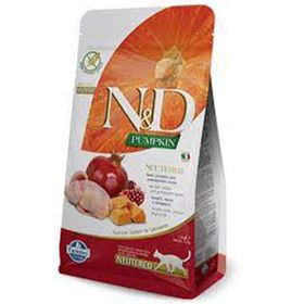 N&D Pumpkin Tahılsız Bıldırcın Eti Balkabağı ve Narlı 1.5 kg Kısırlaştırılmış Kedi Maması