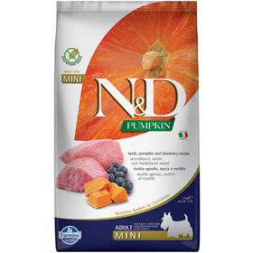 N&D Pumpkin Tahılsız Kuzu Eti Balkabağı ve Yaban Mersinli Küçük Irk 2.5 kg Yetişkin Köpek Maması