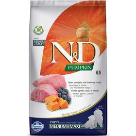 N&D Pumpkin Tahılsız Kuzu Etli Balkabağı ve Yaban Mersinli Orta ve Büyük Irk 2.5 kg Yavru Köpek Maması