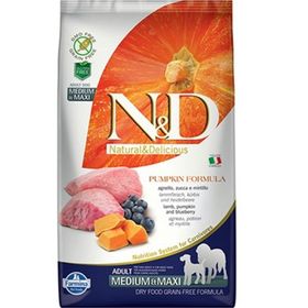N&D Pumpkin Tahılsız Kuzu & Yabanmersini Yetişkin 2.5 kg Köpek Maması