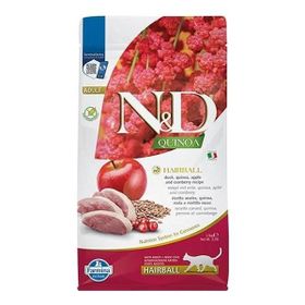 N&D Quinoa Hairball Ördekli Elmalı ve Kızılcıklı Tahılsız Yetişkin 1.5 kg Kedi Maması