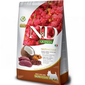 N&D Quinoa Skin Coat Geyik Etli Mini Yetişkin Özel 2500 gr Köpek Maması
