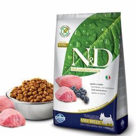 N&D Tahilsiz Kuzu Eti ve Yaban Mersinli Ufak Irk Yetişkin 7 kg Köpek Mamasi