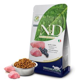 N&D Tahılsız Kuzu Etli ve Yaban Mersinli 5 kg Yetişkin Kuru Kedi Maması