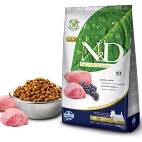 N&D Tahılsız Kuzu Etli Yaban Mersinli Ufak Irk 7 kg Yetişkin Köpek Maması