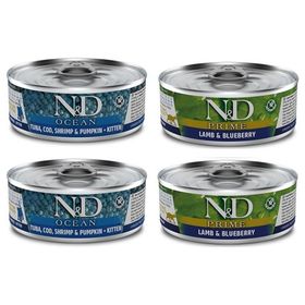 N&D Tahılsız Kuzu ve Ton Balıklı 4x80 gr Yaş Kedi Maması
