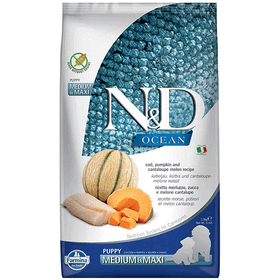 N&D Tahılsız Morina Balıklı Balkabaklı ve Kavunlu Orta Büyük Irk 12 kg Yavru Köpek Maması