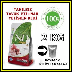 N&D Tahılsız Tavuk ve Narlı 2 kg Yetişkin Açık Kedi Maması