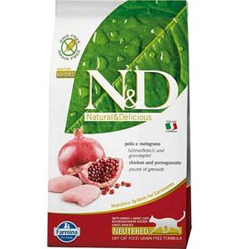 N&D Tahılsız Tavuklu Narlı Kısırlaştırılmış 1,5 kg Yetişkin Kuru Kedi Maması