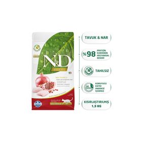 N&D Tahılsız Tavuklu Narlı Kısırlaştırılmış Yetişkinler İçin 1.5 kg Kedi Maması