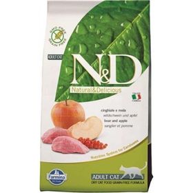 N&D Tahılsız Yaban Domuzlu ve Elmalı Yetişkin 5 kg Kedi Maması