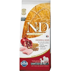 N&D Tavuklu Narlı Düşük Tahıllı Tavuklu Yaşlı Orta ve Büyük Irk 12 kg Köpek Maması