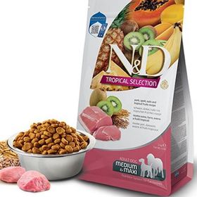 N&D Tropical Selection Domuz Etli ve Tropikal Meyveli Medium Yetişkin 10 kg Kuru Köpek Mama