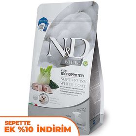 N&D White Coat Mini Puppy Levrek Ve Spirulina Beyaz Tüylü Mini Irk Tahılsız 1.5 kg Yavru Köpek Maması