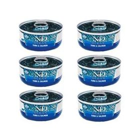 NDOcean 70x12 gr Ton Balığı ve Somonlu Yetişkin Kedi Konservesi