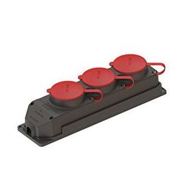 Ne-Ad 4x25 380V IP62 3x25A Kauçuk Kapaklı Sıva Üstü Trifaze Duvar Prizi