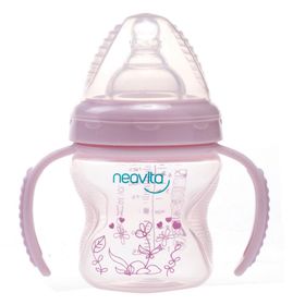 Neavita 3 Ay+ 140 ml Geniş Ağız Desenli Kulplu Biberon