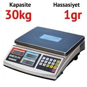 Necklife JCS-A Hassasiyet 1 gr Max 30 kg Dijital Sayıcı Terazi