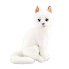 Neco 22 cm Oturan Beyaz Peluş Kedi