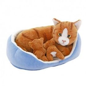 Neco Sepette Yavrulu Kedi Peluş Oyuncak