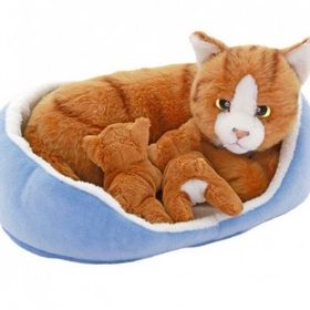 Neco Sepette Yavrulu Kedi Peluş Oyuncak