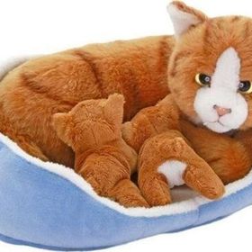 Neco Sepette Yavrulu Kedi Peluş Oyuncak