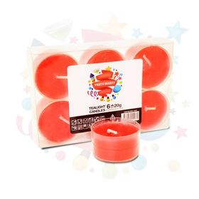 Nedi 11297 20 gr Tea Light Kokulu 6'lı Kırmızı Mum