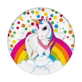 Nedi 2005100 Raınbow Unıcorn 10'lu 23 cm Karton Tabak