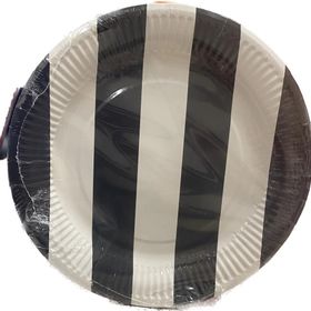 Nedi 38928 Siyah Beyaz 8'li 22 cm Karton Tabak