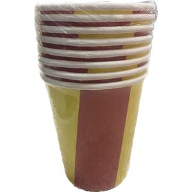 Nedi 38934 Sarı Kırmızı 8'li Karton Bardak