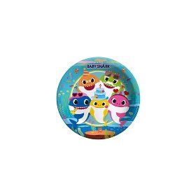 Nedi 55641 Baby Shark Lisanslı 8'li 23 cm Karton Tabak