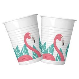 Nedi 8041225 8'li Flamingo Desenli Plastik Bardak