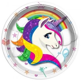 Nedi 85671 Unicorn Lisanslı 8'li 23 cm Karton Tabak