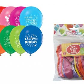 Nedi PM-12162 Party Marty İyi Ki Doğdun Karışık Renk 16'lı Baskılı Balon