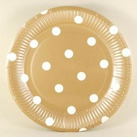 Nedi TKT11017 Altın Puantiyeli 10'lu 23 cm Karton Tabak