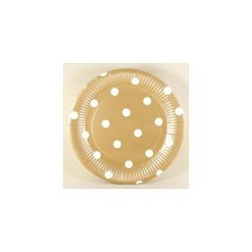 Nedi TKT11017 Altın Puantiyeli 10'lu 23 cm Karton Tabak