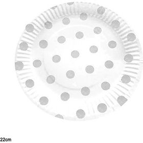 Nedi TKT11018 Gümüş Puantiyeli 10'lu 23 cm Karton Tabak