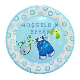 Nedi TKT7101 Hoşgeldin Bebek Mavi 10'lu 23 cm Karton Tabak